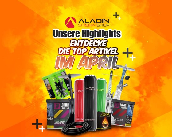 Entdecke die Top Artikel im April: HQD Vapes, Loyal Kimatra, Aladin Epox 360 und vieles mehr!