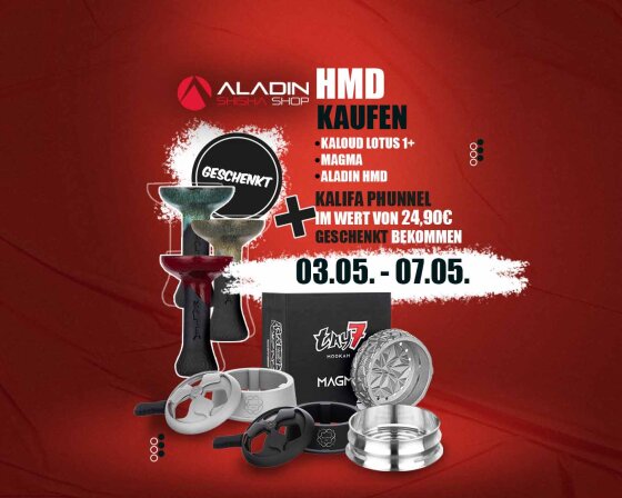 HMD kaufen - Kalifa Phunnel geschenkt bekommen! - HMD kaufen &amp; gratis Kalifa Phunnel sichern: Aladin Shisha Shop Aktion!