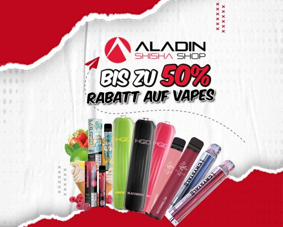 Top Vape-Angebote: Jetzt bis zu 50 Prozent sparen im Aladin Shisha Shop!