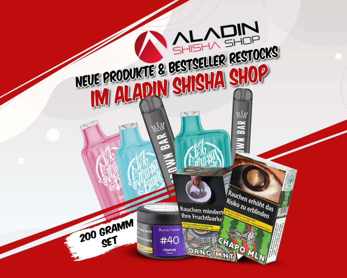 New products &amp; bestselling restocks in the Aladin Shisha Shop: 187 Box, Crown Bar &amp; more! - Top restocks in the Aladin Shisha Shop: 187 Box, Crown Bar &amp; Bestsellers!