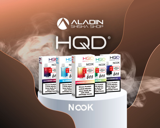 Entdecke die HQD Nook Einweg Vape im Aladin Shisha Shop