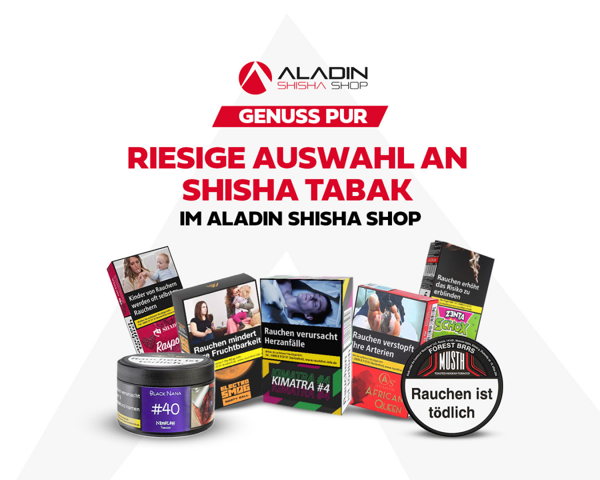 Genuss pur: Riesige Auswahl an Shisha Tabak im Aladin Shisha Shop! - Entdecke die besten Shisha Tabak Sorten im Aladin Shisha Shop!