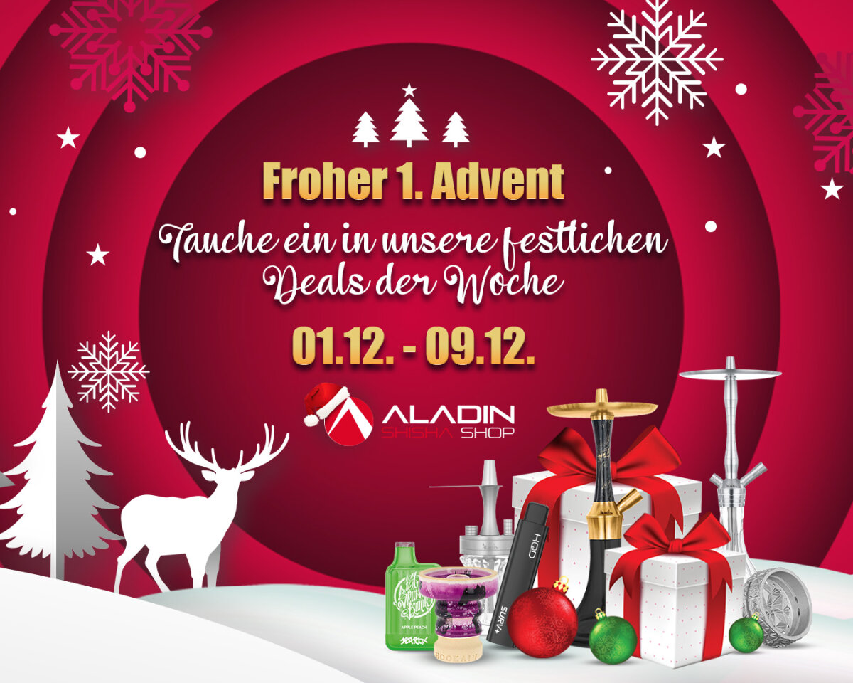 Magical Advent deals: discover hookahs &amp; more in the Aladin Shisha Shop - First Advent in the Aladin Shisha Shop: Magical offers await you!