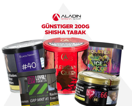 Günstiger 200g Shisha Tabak im Aladin Shisha Shop