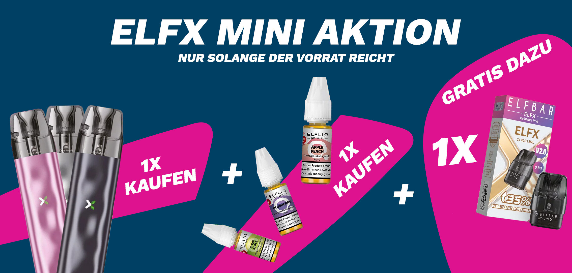 AKTION: ELFX MINI + ELFLIQ + GRATIS ELFX V2.0