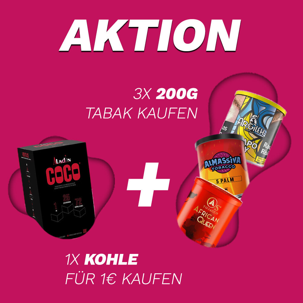3x 200g Bestseller Tabak + Kohle für 1 Euro
