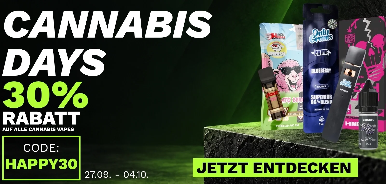 CANNABIS DAYS: JETZT 30% SPAREN!