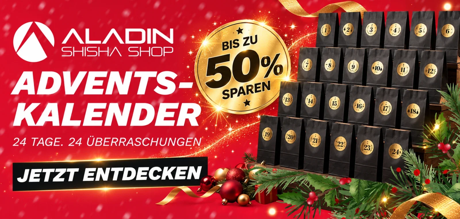 Aladin Adventskalender - bis zu 50% sparen!