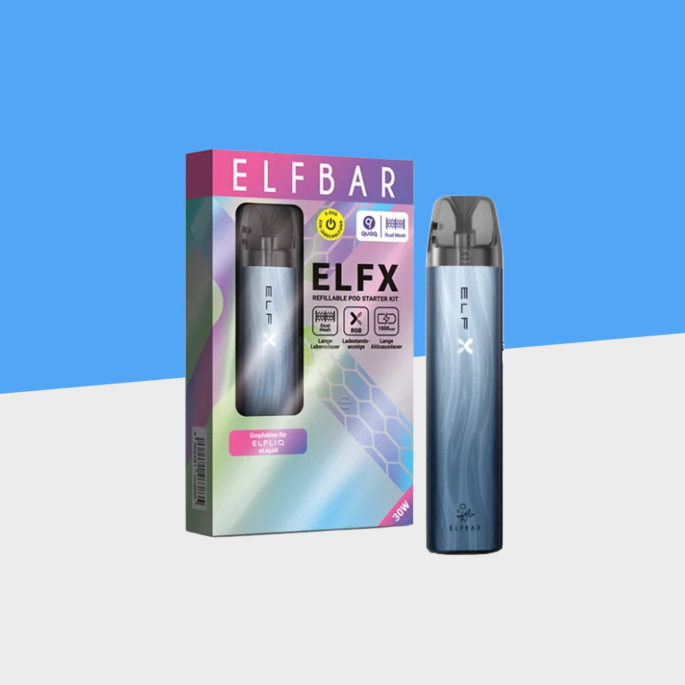 elfbar elfx refillable pod starter kit - Dark Sea - Grey Elfbar vape Geschmack:Green Apple (ehem. Gummy Bear) 20mg Menthol Liquid Pod
