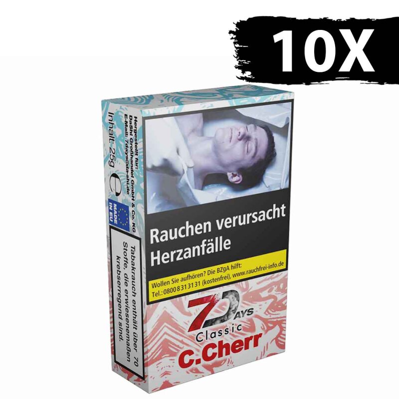 7 Days Tobacco 250g - Cold Cherr (10 x 25g)