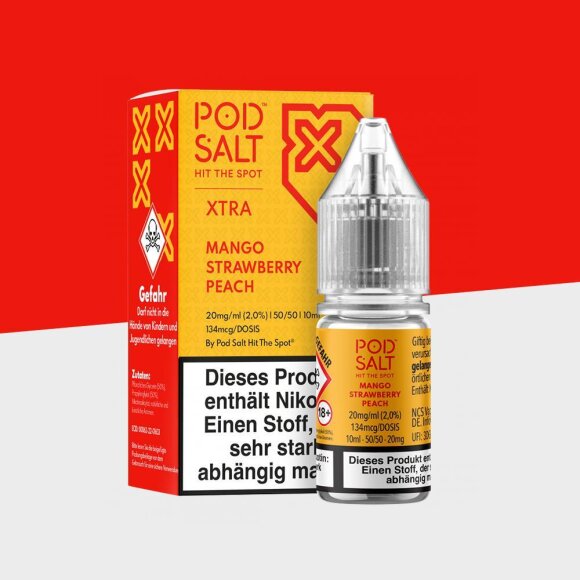 Pod Salt Xtra - Mango Strawberry Peach 10mg/ml - E-Liquid