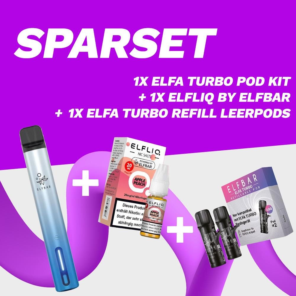 SPARSET ELFA TURBO: Pod Kit + Elfliq + Leerpods, 27,47 €