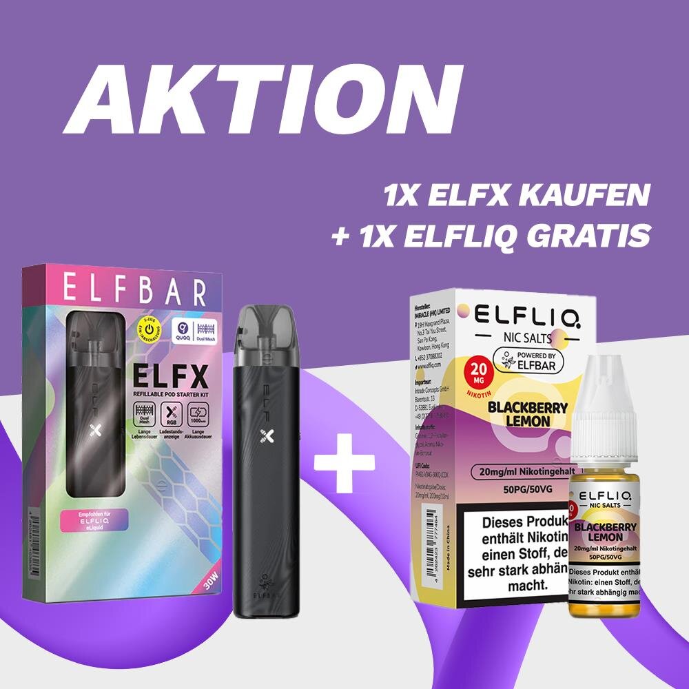elfbar official shop AKTION: ELFX Refillable Pod Kit + GRATIS Elfliq, 25,48 €