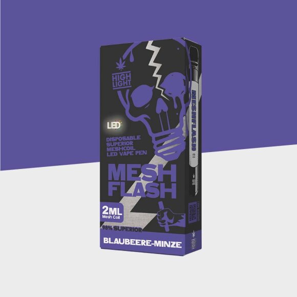 Mesh Flash - Blaubeere Minze - H2 - Einweg Vape