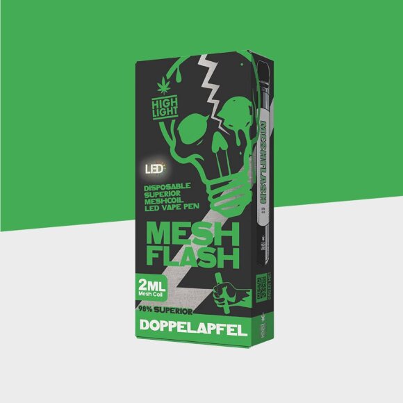 Mesh Flash - Doppelapfel - H2 - Einweg Vape