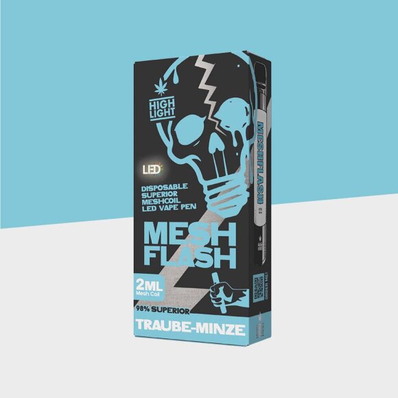 Mesh Flash - Traube Minze - H2 - Einweg Vape