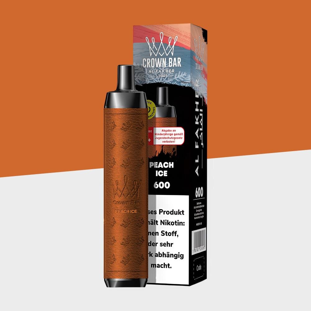 crown bar al fakher peach ice Crown Bar Crystal 10K Peach Ice Disposable Vape, 18mL main image 1