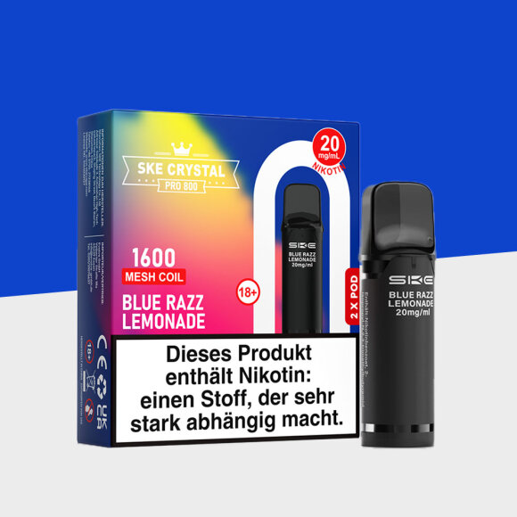 SKE Crystal 800 Pro - Blue Razz Lemonade - Pod (2er Pack)