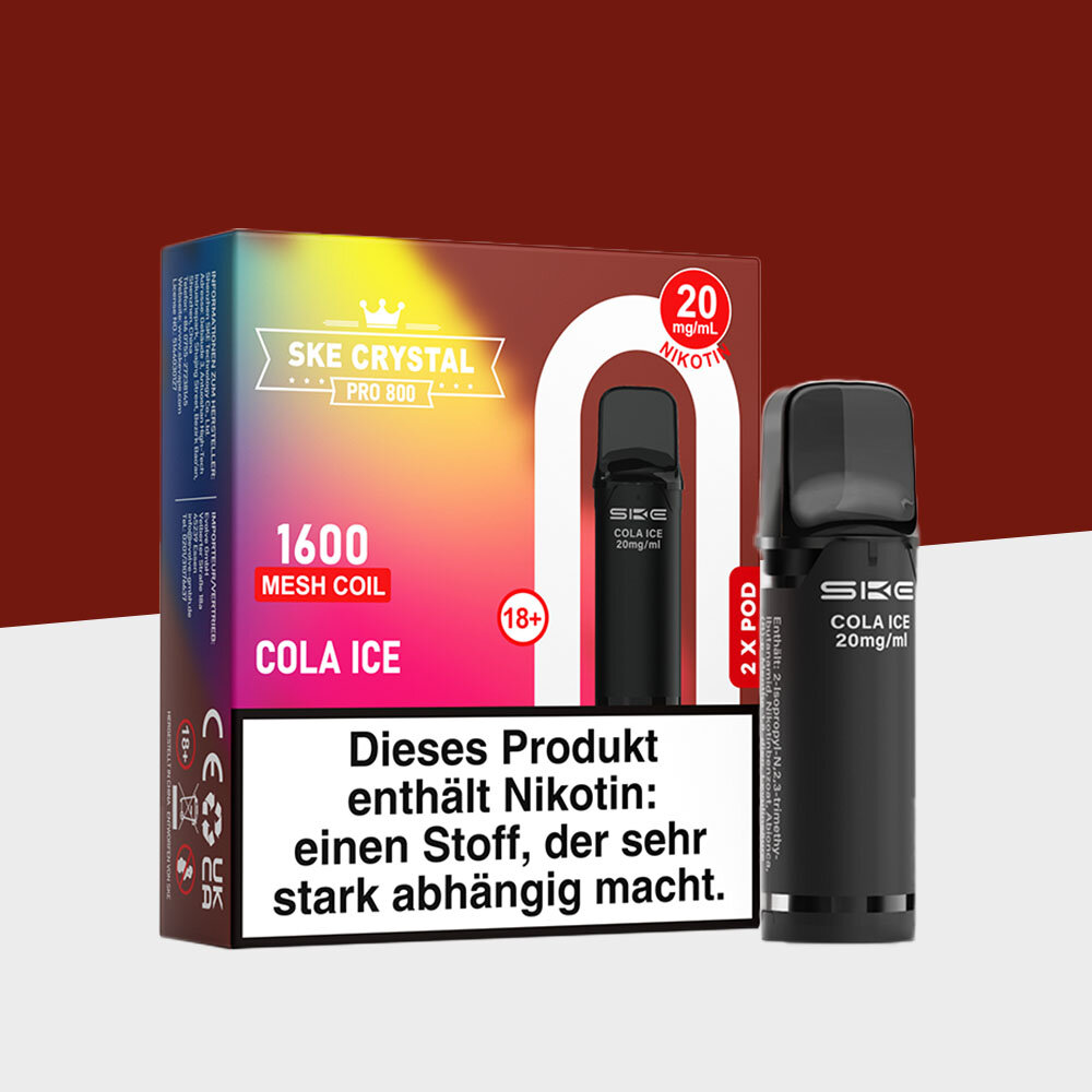 ske crystal pods kompatibel mit elfbar SKE Crystal 800 Pro - Cola Ice - Pod