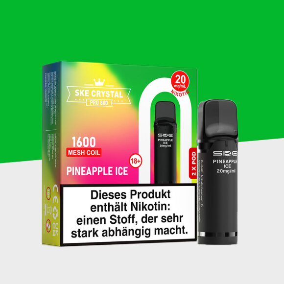 SKE Crystal 800 Pro - Pineapple Ice - Pod (2er Pack)