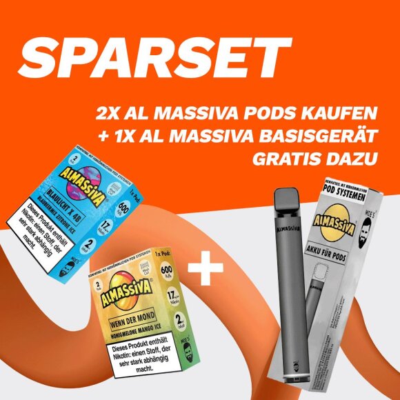 SPARSET: 2x Al Massiva Pods (2er Pack) + Basisgerät