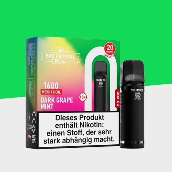 SKE Crystal 800 Pro – Dark Grape Mint – Pod (2er Pack)