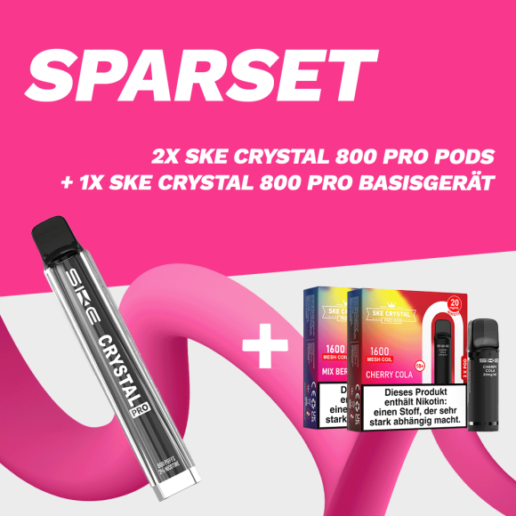 SPARSET: 2x SKE Crystal 800 Pro Pod (2er Pack) + GRATIS Basisgerät