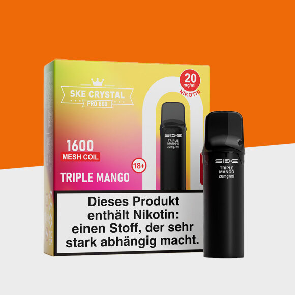 SKE Crystal 800 Pro - Triple Mango - Pod (2er Pack)
