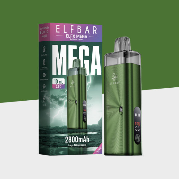 Elfbar ELFX Mega – Green – Refillable Pod Kit