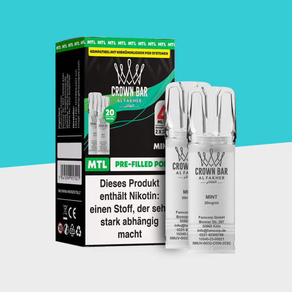 Al Fakher Crown Bar 600 – Mint – MTL - Pod (2er Pack)