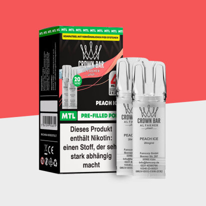 Al Fakher Crown Bar 600 – Peach Ice – MTL -...