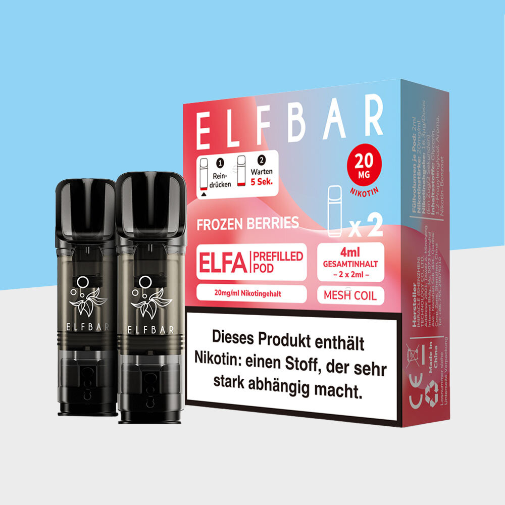 was tun wenn elfbar pod verbrannt schmeckt ELFA by - Frozen Berries - (2er Pack) old-image Verbrannter geschmack Farbe:Black Knight Basisgeräte - ELFBAR ELFA
