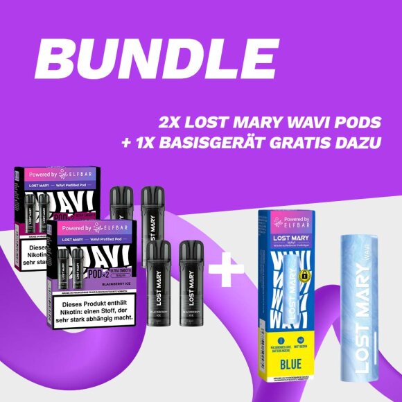 BUNDLE: 2x Lost Mary WAVI Pods (2er Pack) + GRATIS Basisgerät