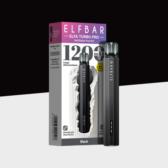 Elfbar ELFA Turbo Pro - Black - Refillable Pod Kit