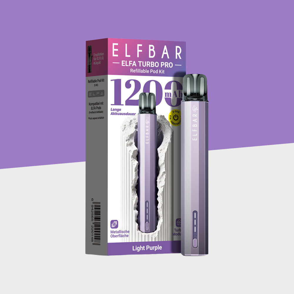 elfbar turbo weißes licht ELFA Pro - Light Purple - Pod Kit elfbar turbo ELFBAR ELFX Vape Case Type:Pod Kit Geschmack::Dragon Fruit Blackberry