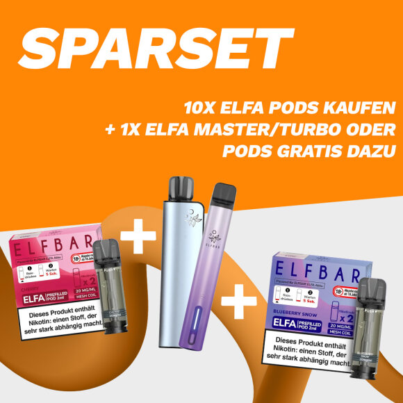 10x ELFA Pods kaufen und 1x ELFA Master/Turbo oder Pods GRATIS dazu