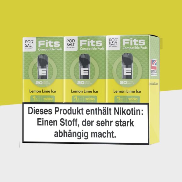 Pod Salt Fits Pods - Lemon Lime Ice (3er Pack)