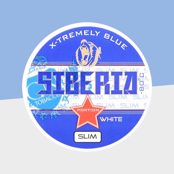 Siberia - Blue - Ice Cold Power - White - Slim - Chewing Bags