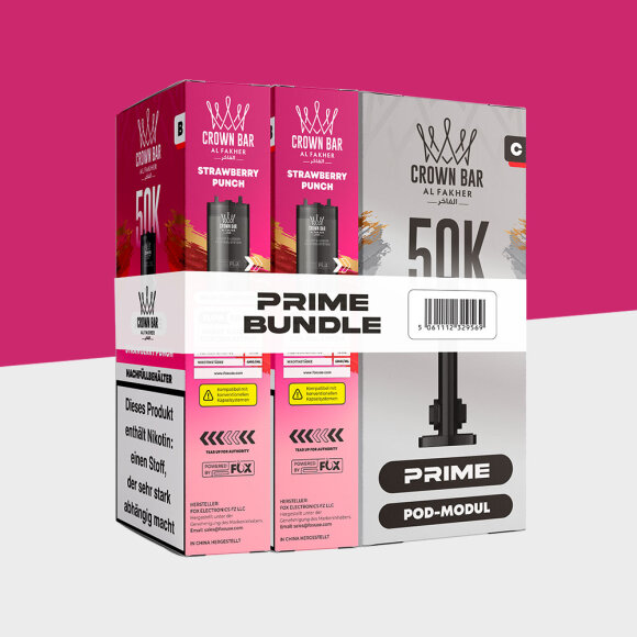 Al Fakher 50K Hypermax Prime - Strawberry Punch - Pod Bundle