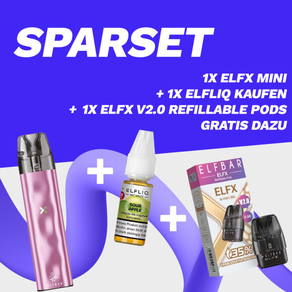 AKTION: 1x ELFX MINI + ELFLIQ + GRATIS ELFX V2.0