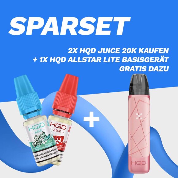 SPARSET: 2x HQD Juice Liquid kaufen + GRATIS Allstar Lite Basigerät