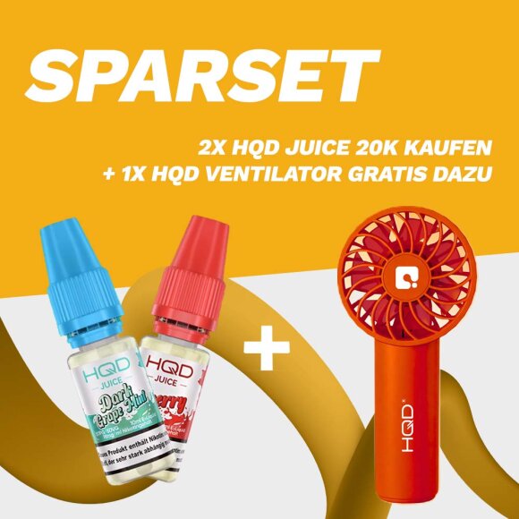 SPARSET: 2x HQD Juice Liquid kaufen + GRATIS HQD Ventilator