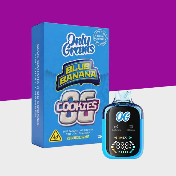 OnlyGrams - Dual Chamber - Blue Banana + OG Cookies - Superior - 2ml - Einweg Vape