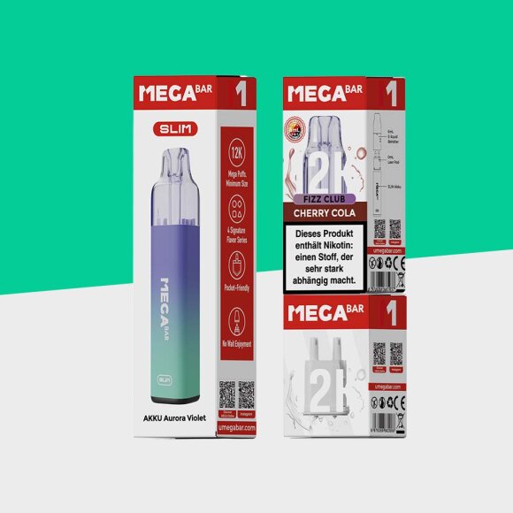 Megabar Slim 12K Starterset - Aurora Violet + Cherry Cola