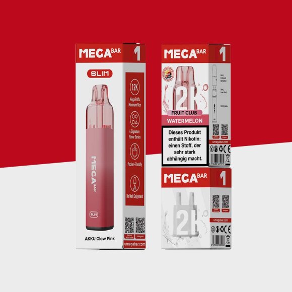 Megabar Slim 12K Starterset - Glow Pink + Watermelon
