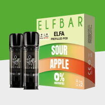 ELFA by Elfbar - Sour Apple Nikotinfrei - Pod (2er Pack)