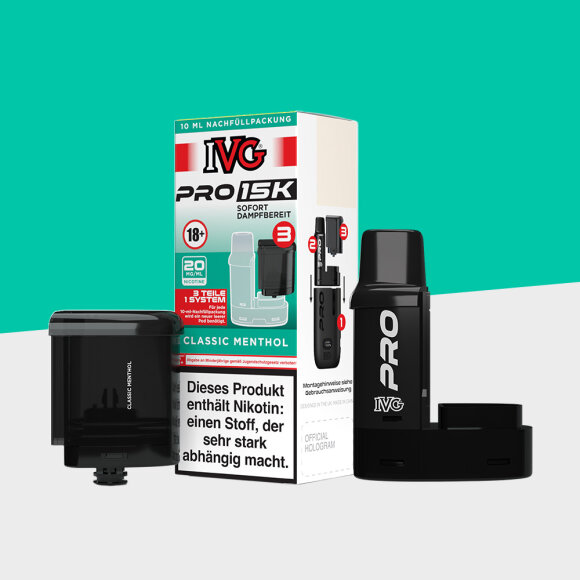 IVG Pro 15K - Classic Menthol - Pod + Leerpod