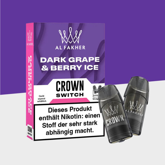 Al Fakher Crown Switch - Dark Grape & Berry Ice - Pod (2er Pack)