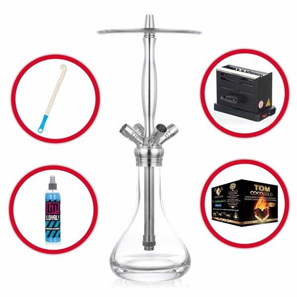 Hookah complete set with Aladin hookah MVP 470 - Classic Clear