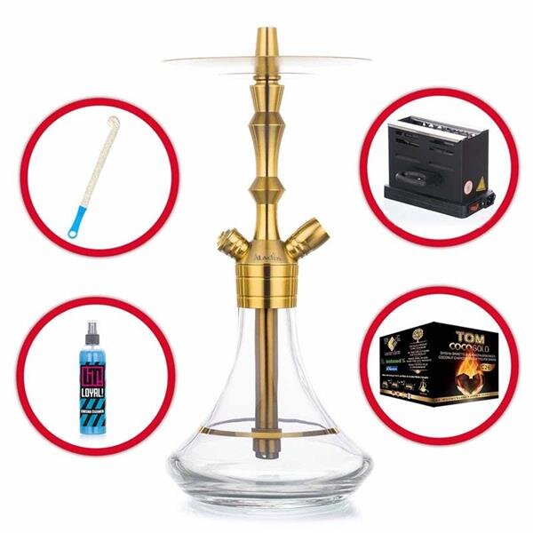 Hookah complete set with Aladin hookah MVP 360 - Limited Edition - Crystal Clear